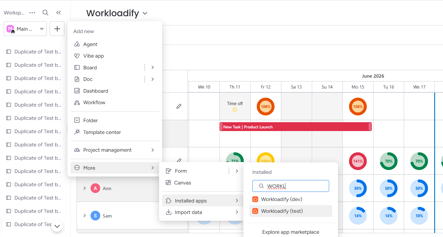 Adding Workloadify as an object view in monday.com